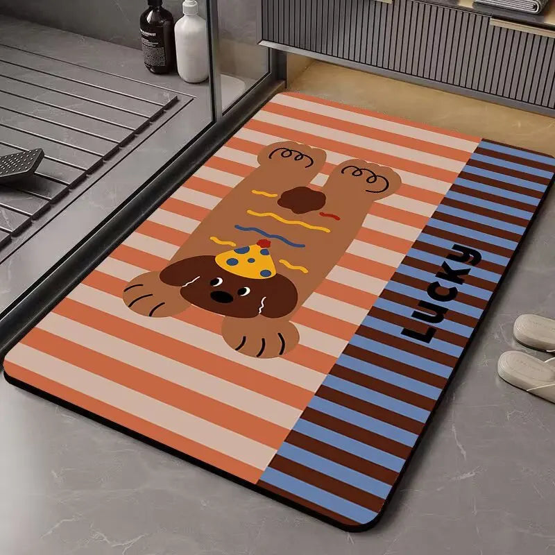 Quick-Dry Bath Mat - Super Absorbent & Non-Slip Rug, Dirt Resistant