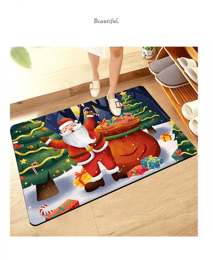 Christmas Diatomite Doormat - Quick-Dry, Absorbent & Non-Slip for Toilet Door
