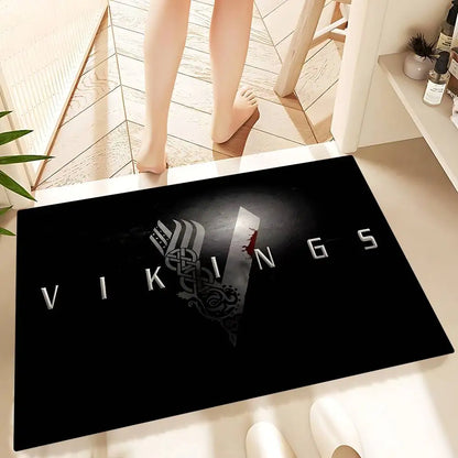 Vikings Anime Logo Mat - Non-Slip Doormat for Game Room & Bedroom Decor