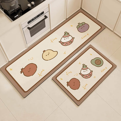 Oil-Resistant Kitchen Mat 2-Piece Set - Anti-Slip & Easy Wipe Clean
