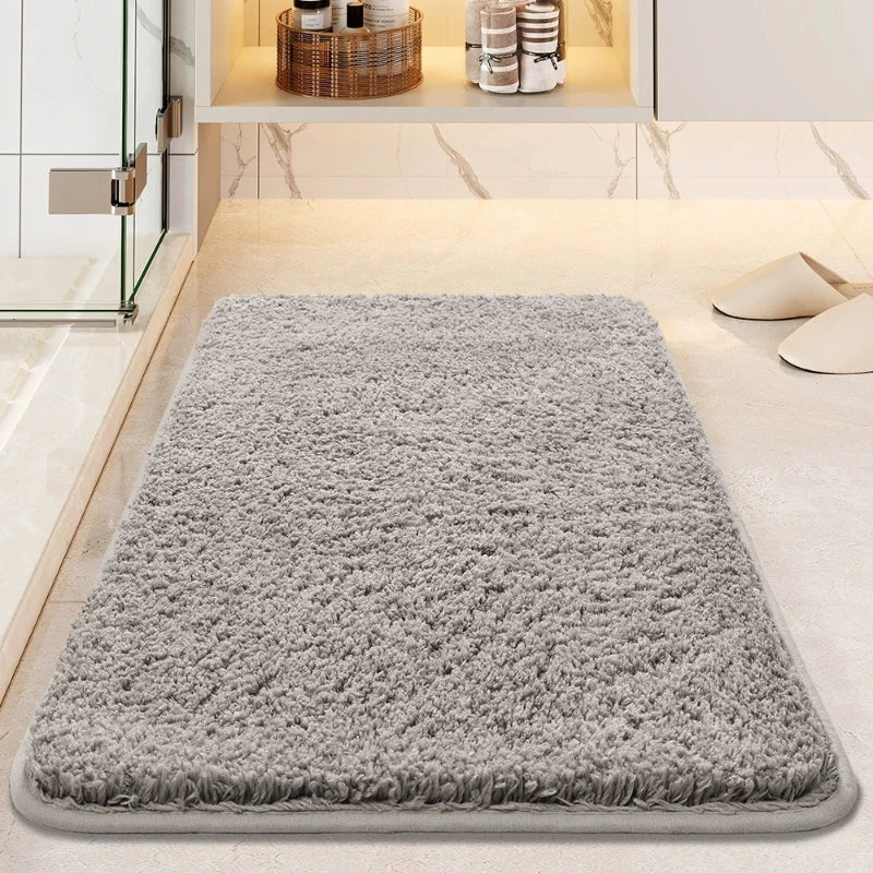 Super Absorbent Bath Mat - Long Hair Friendly Non-Slip Bathroom Rug & Carpet
