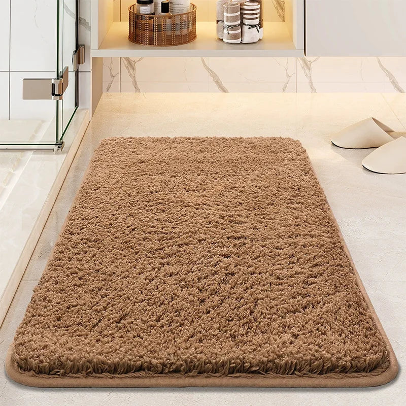Super Absorbent Bath Mat - Long Hair Friendly Non-Slip Bathroom Rug & Carpet