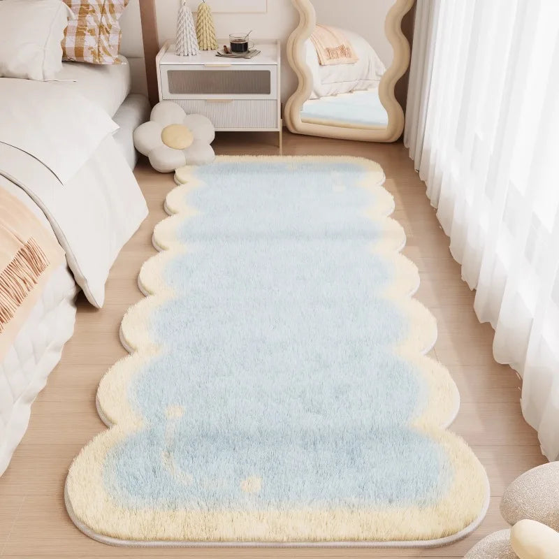 Luxury Bedroom Carpet, Imitation Cashmere Plush Rug, High-End Light Luxury Bedside Floor Mat, Soft Entryway Door Mat