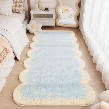 Luxury Bedroom Carpet, Imitation Cashmere Plush Rug, High-End Light Luxury Bedside Floor Mat, Soft Entryway Door Mat