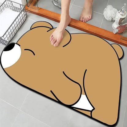 Cute Diatomite Bath Mat - Quick-Dry, Super Absorbent & Non-Slip