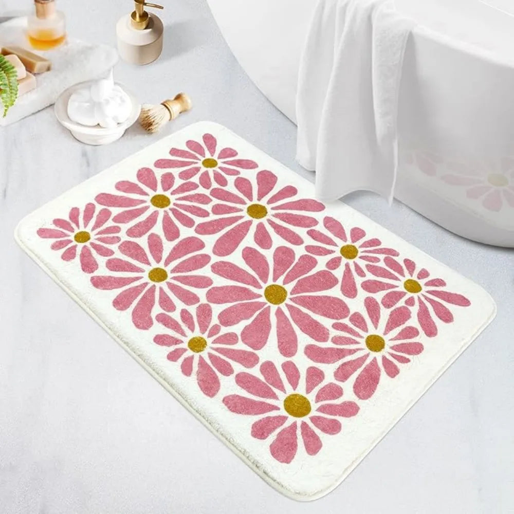Floral Faux Cashmere Rug - Plush & Soft Carpet for Living Room and Bedroom