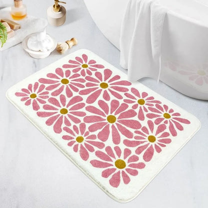 Floral Faux Cashmere Rug - Plush & Soft Carpet for Living Room and Bedroom