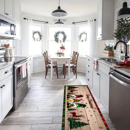 Christmas Kitchen Mat (1 or 2-Pack) - Anti-Slip & Washable Festive Floor Rug