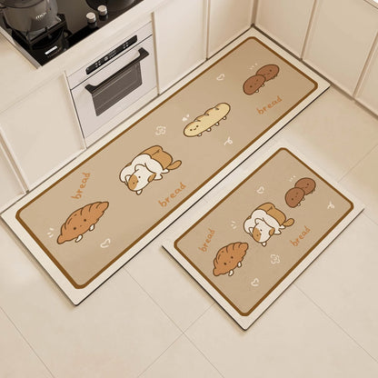 Oil-Resistant Kitchen Mat 2-Piece Set - Anti-Slip & Easy Wipe Clean