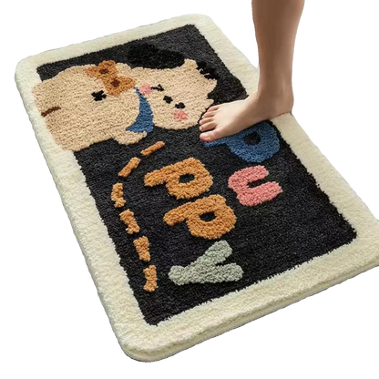 Plush Absorbent Mat - Non-Slip Faux Cashmere Rug for Bathroom & Bedroom Door
