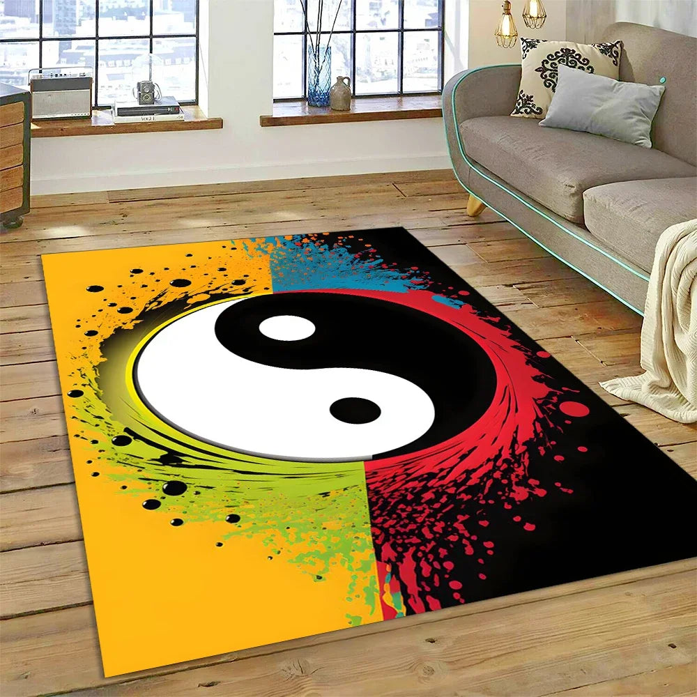 3D Yin Yang Tai Chi Rug - Meditation Area Carpet for Zen Living Room & Bedroom Decor