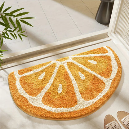 Fruit Print Bath Mat - Bright Color Absorbent & Non-Slip Bathroom Rug