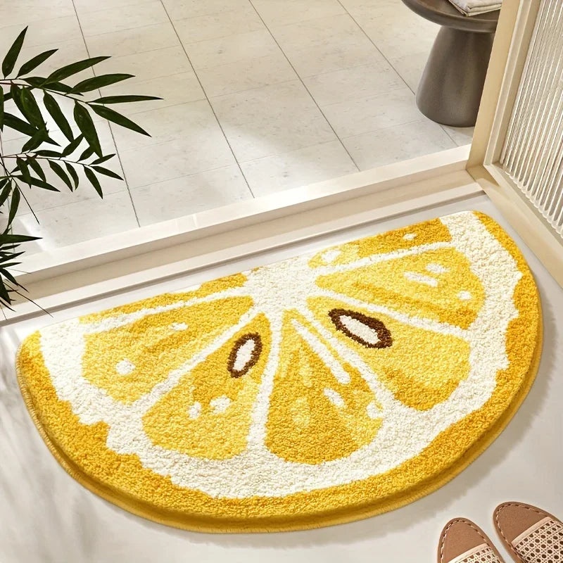 Fruit Print Bath Mat - Bright Color Absorbent & Non-Slip Bathroom Rug