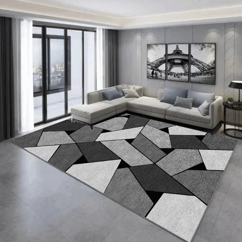 Nordic Geometric Area Rug - Modern Large Carpet for Living Room, Luxury Sofa Decor