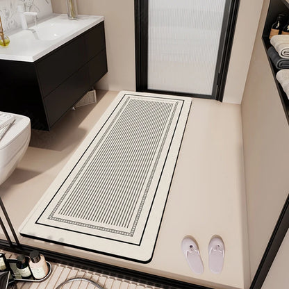 Long Absorbent PVC Mat - Soft, Quick-Dry Floor Runner for Bathroom & Kitchen