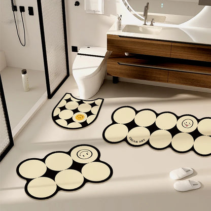 U-Shaped Toilet Mat 3-Piece Set - PVC, Anti-Slip & Water-Absorbent