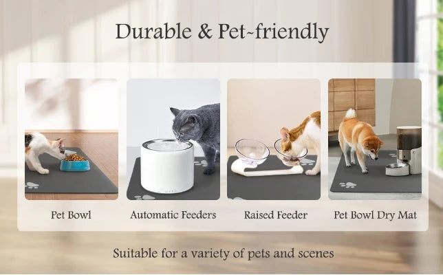 Absorbent Pet Feeding Mat - Non-Slip, Easy-Clean Tray for Dog & Cat Bowls
