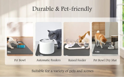 Absorbent Pet Feeding Mat - Non-Slip, Easy-Clean Tray for Dog & Cat Bowls