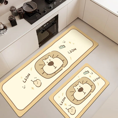Cartoon Diatomite Kitchen Mat - Oil & Water Absorbent, Non-Slip Floor Pad
