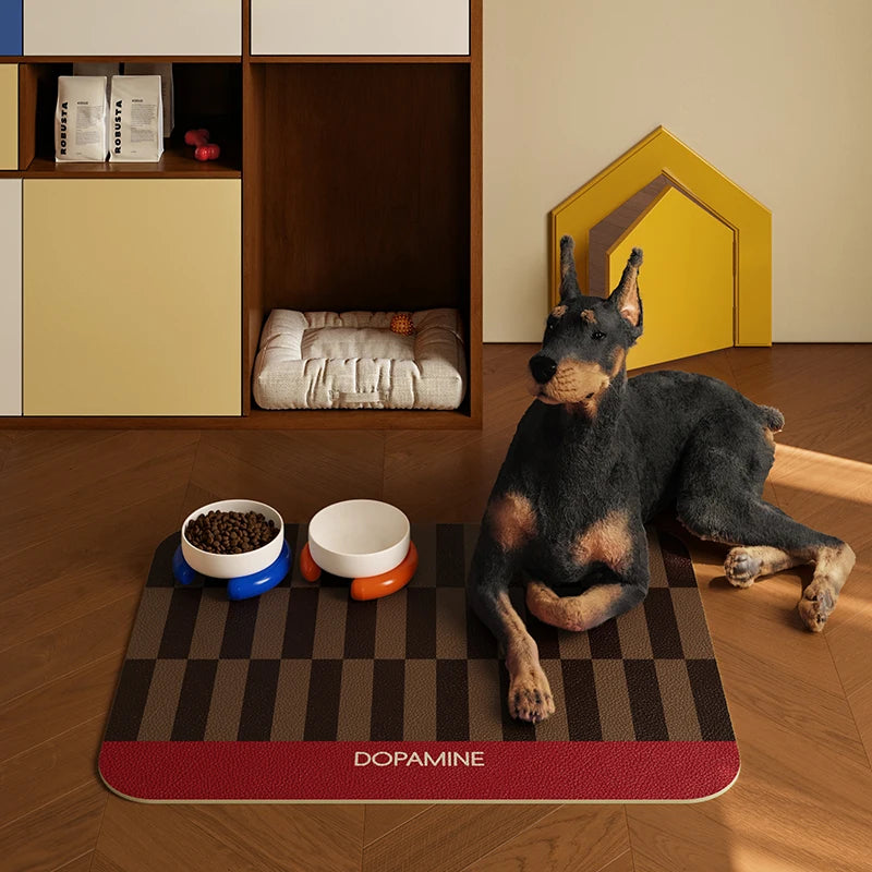 Waterproof Pet Feeding Mat - Oil Resistant, Quick-Dry & Easy Wipe Clean Tray