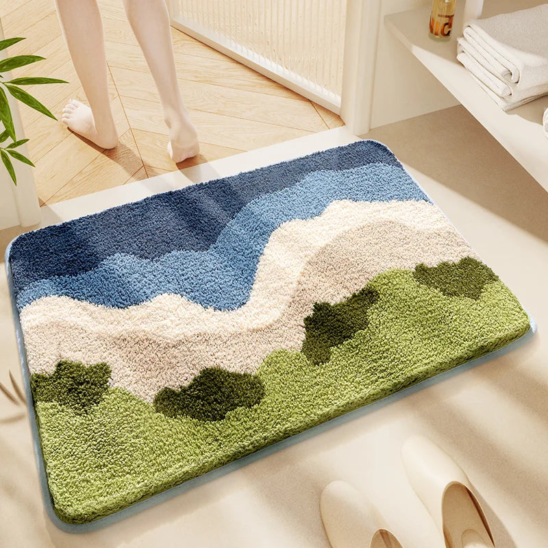 Thick Absorbent Bath Mat - Quick-Dry & Non-Slip Bathroom Rug for Shower