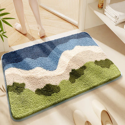 Thick Absorbent Bath Mat - Quick-Dry & Non-Slip Bathroom Rug for Shower