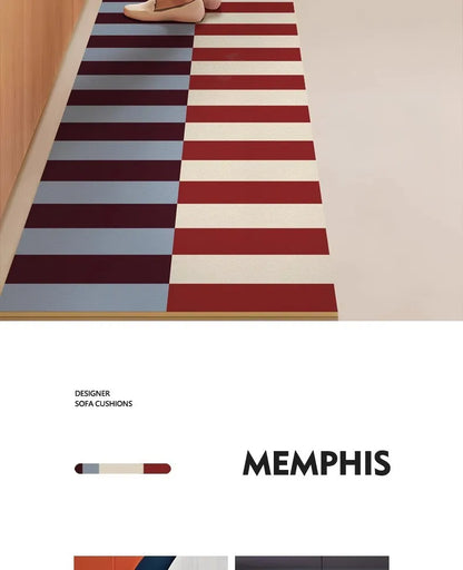 Retro Striped Diatomite Kitchen Mat - Absorbent, Non-Slip & Easy to Scrub Floor Pad
