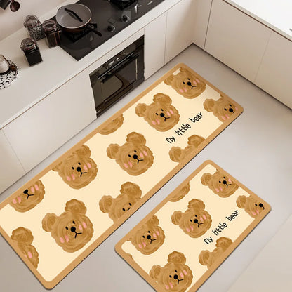 Cartoon Diatomite Kitchen Mat - Oil & Water Absorbent, Non-Slip Floor Pad