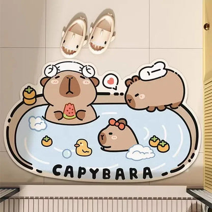 Cute Diatomite Bath Mat - Quick-Dry, Super Absorbent & Non-Slip