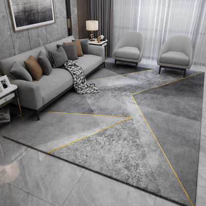 Geometric Living Room Rug - Light Luxury Carpet, Dirt-Resistant & Easy to Clean