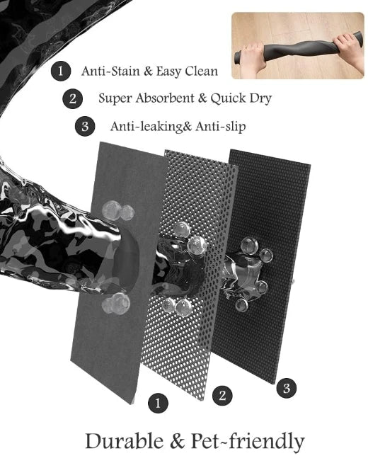 Waterproof Pet Feeding Mat - Oil Resistant, Quick-Dry & Easy Wipe Clean Tray