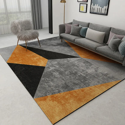 Geometric Living Room Rug - Light Luxury Carpet, Dirt-Resistant & Easy to Clean