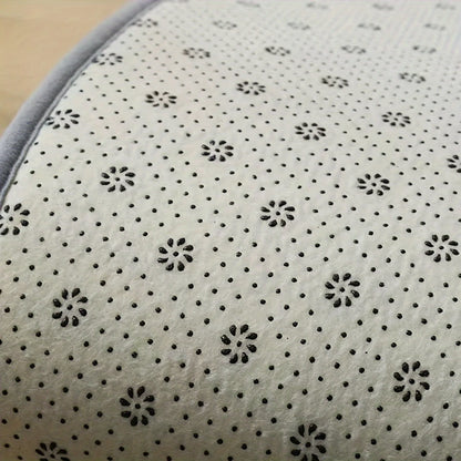 Thickened Absorbent Bath Mat, Non-Slip Flannel Toilet Rug, Dirt-Resistant Shower Floor Mat, Soft Special-Shaped Bathroom Carpet