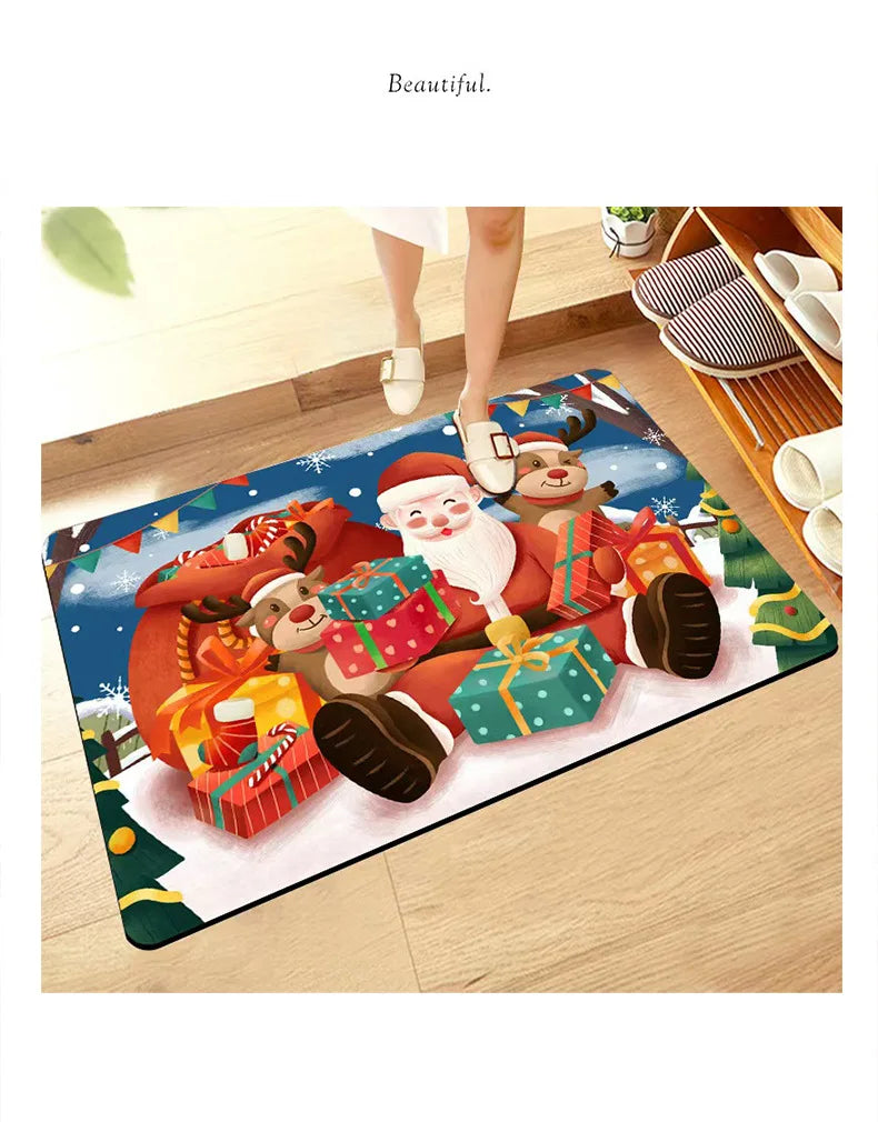 Christmas Diatomite Doormat - Quick-Dry, Absorbent & Non-Slip for Toilet Door