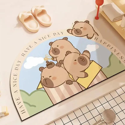 Cute Diatomite Bath Mat - Quick-Dry, Super Absorbent & Non-Slip
