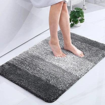 Gradient Stripe Bath Mat - Soft Faux Cashmere & Non-Slip Bathroom Rug