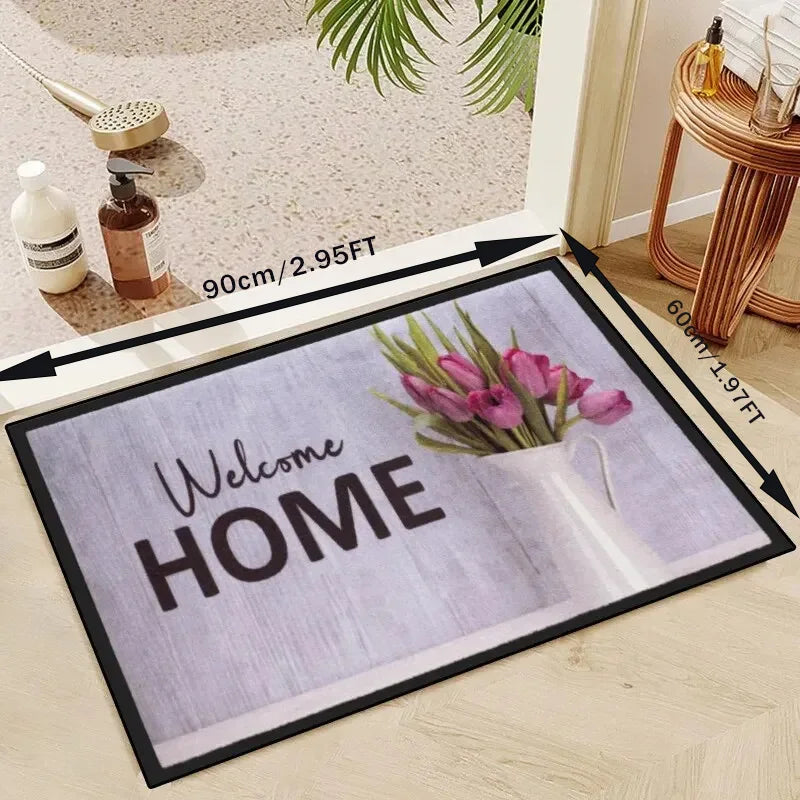 Christmas Welcome Doormat - Non-Slip Holiday Mat for Front Door & Kitchen Entryway
