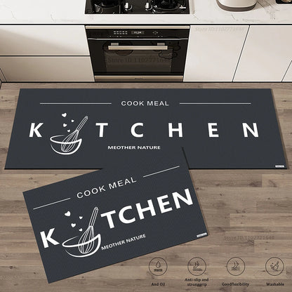 Large Absorbent Kitchen Runner - Non-Slip & Decorative Low-Pile Rug