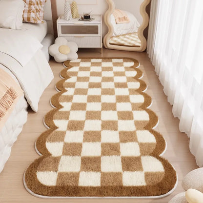 Luxury Bedroom Carpet, Imitation Cashmere Plush Rug, High-End Light Luxury Bedside Floor Mat, Soft Entryway Door Mat