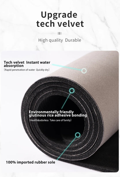 Diatomaceous Earth Bath Mat - Super Absorbent & Quick-Dry Non-Slip Bathroom Floor Mat