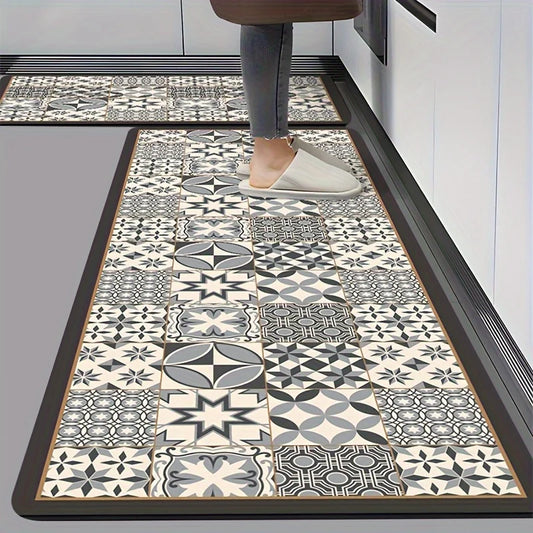 Waterproof Kitchen Mat, Anti-Fatigue Comfort Floor Rug for Sink, Oil & Slip Resistant, Absorbent Door Mat for Bathroom, Hallway Entry