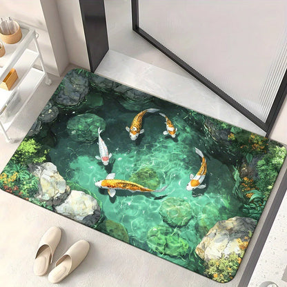 3D Ocean Diatomite Doormat - Water-Absorbent & Non-Slip for Entrance, Kitchen & Bathroom