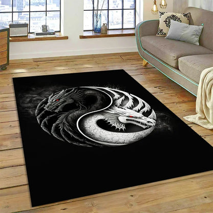 3D Yin Yang Tai Chi Rug - Meditation Area Carpet for Zen Living Room & Bedroom Decor