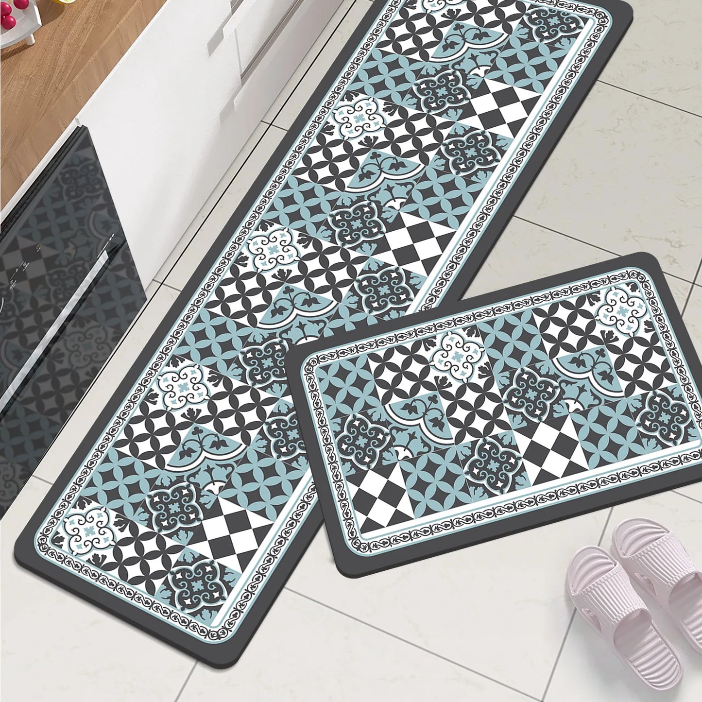 Super Absorbent Kitchen Runner - Waterproof & Washable Long Floor Mat