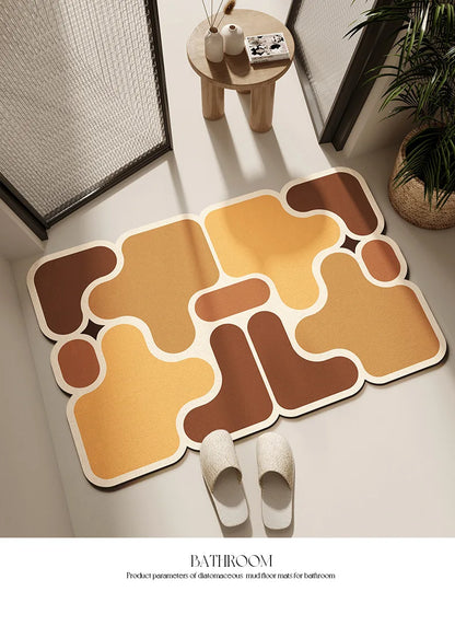 Modern Diatomite Bath Mat - Quick-Dry, Super Absorbent & Non-Slip