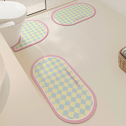 Machine Washable Diatomite Mat - Quick-Dry & Absorbent for Kitchen and Bathroom