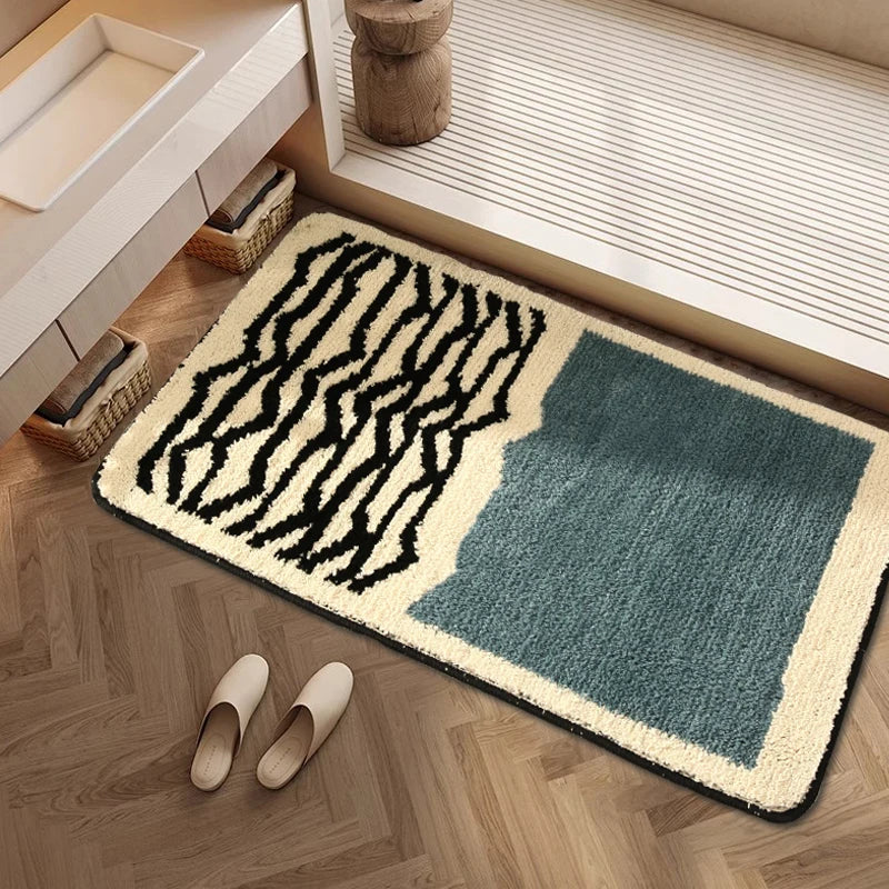 Modern Absorbent Bath Mat - Non-Slip & Quick-Dry Rug for Bathroom & Entrance