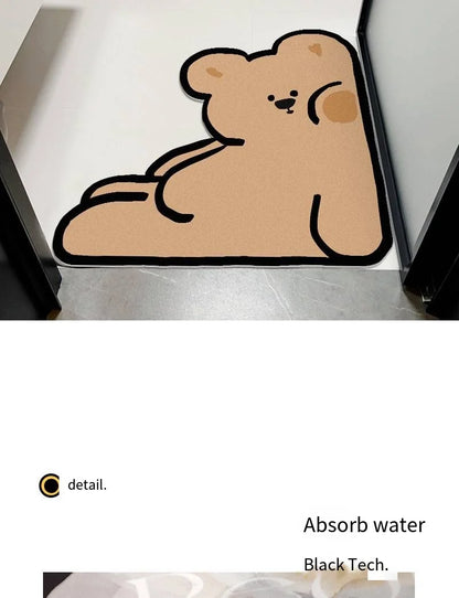 Cartoon Diatomite Bath Mat - Quick-Dry, Absorbent & Non-Slip Kids Bathroom Rug