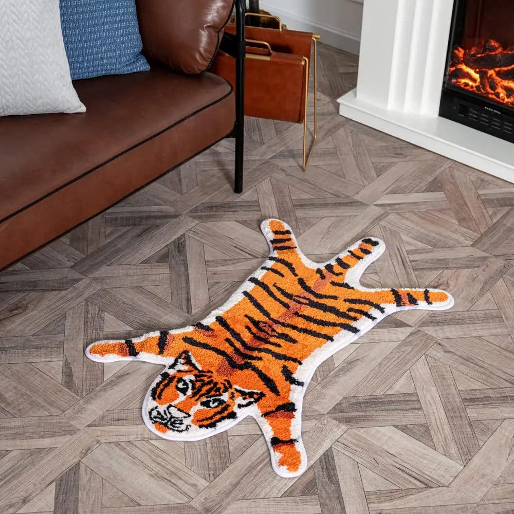 Tiger Shaped Area Rug - Soft & Non-Slip Cartoon Mat for Bedroom & Living Room
