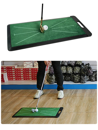Premium Golf Swing Mat - Velvet Training Surface with Non-Slip Rubber Base